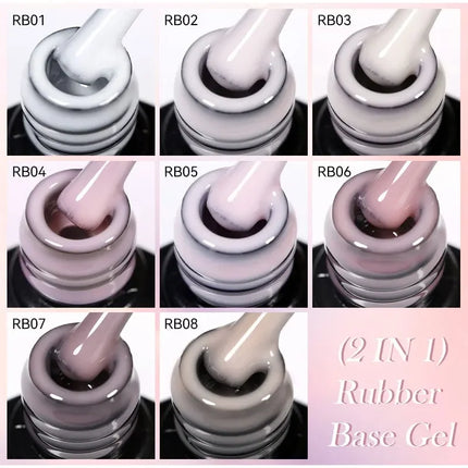 7ml Nude Pink Rubber Base Gel Nail Polish Foil Effect Semi Permanent Uv Gel Soak Off Self Leveling Gel Varnish Nail Art Base Gel
