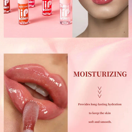 MAGIC CASA 6-Piece Set Water-Gloss Jelly Lip Oil - Plumping, Hydrating, Makeup Base, Long-Lasting Moisture