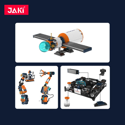 JAKI space exploration series, Dawn advanced super rocket core module building blocks assembly model, boy's birthday gift toy