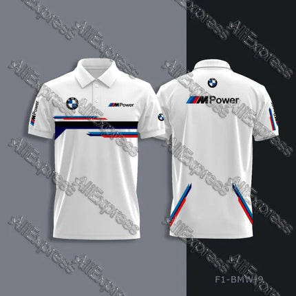 BMW Motorsport Motorcycle Ride T-shirt Racing Team Summer Quick Drying Breathable Polo Shirt Lapel Buttons for Auto Motorrad