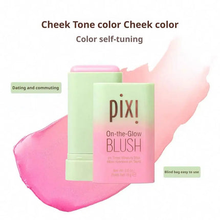 Multi-purpose Waterproof Long-Lasting Solid Blush Stick Gradual - Natural Nude Makeup Smooth Rendering Daily Facial Cosmetic