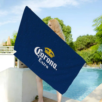C-Corona E-Extra Beer Bath Towel Microfiber Soft Water Absorbing Breathable For Girl Kids Decorative Cartoon Beach Towel