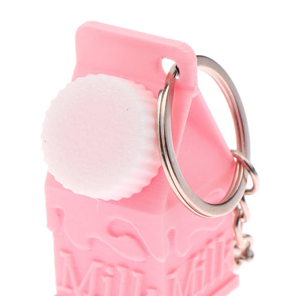 Milk Carton Keychain Pendant Mini Milk Carton Shape Pill Storage Box Portable Container Pendant For Backpack Handbag Keychain