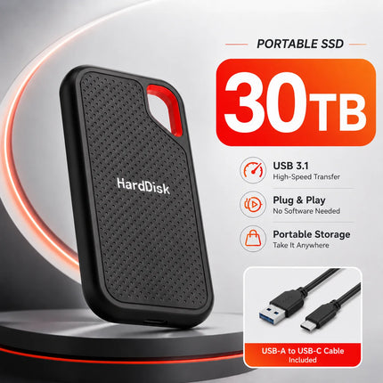 Compact 1TB External SSD Hard Drive Portable USB 3.0 Fast Data Transfer for Laptop/Mac