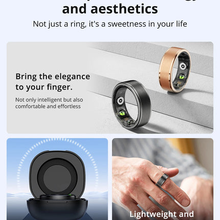 2024 COLMI R03 Smart Ring Men Women, With Charging Case, Battery Life 39 Days, Health Monitor, IP68&5ATM Waterproof, Multi-sport