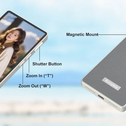 Magnetic Vlog Selfie Monitor Screen for iPhone 15 16 17 Pro Max Wireless Back Camera Display Touch Screen Zoom Shutter Control