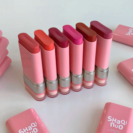 SHAQINUO Large-capacity High Color Rotating Blush Cream Stick 13g Moisturing Natural Long-lasting Waterproof Non-Removing Blush