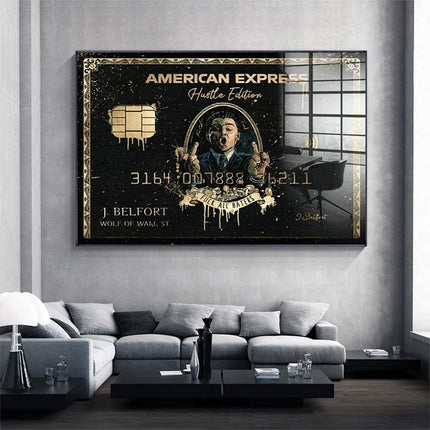 American Express Wall Street Wolf Classic Graffiti Movie Poster Canvas Print Financial Tycoon Picture Home Wall Decoration