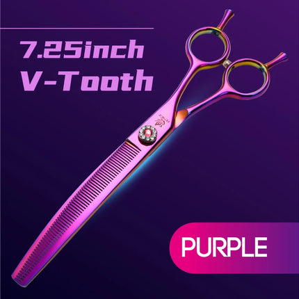 Fenice Professional JP440c 7 inch High quality Pet dog Grooming Scissors Curved thinning Shears Chunker Thinner Scissors