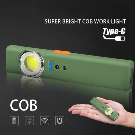 Bright COB Keychain Flashlight,Rechargeable Mini Work Light Magnetic Portable Pocket Lamp for Camping Fishing Hiking Emergency