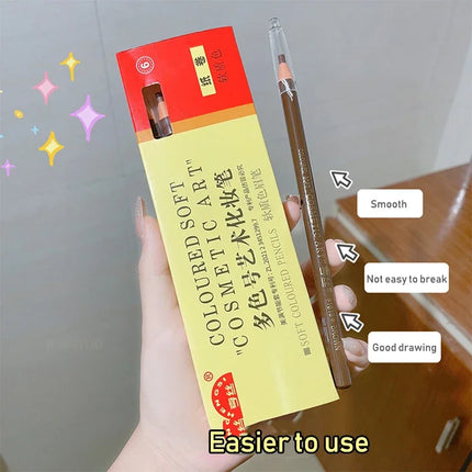 Waterproof Eyebrow Pencil Professional Women Eyes Makeup Tattoo Tint Microblading Pen Wood Natural Cosmetic Beauty Eyebrow Tool