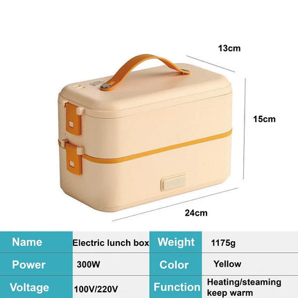 110V/220V Electric Lunch Box Portable Food Fast Heating Lunch Box 304 Stainless Steel Warmer Multi-Layer Office Lunch Box 800ml