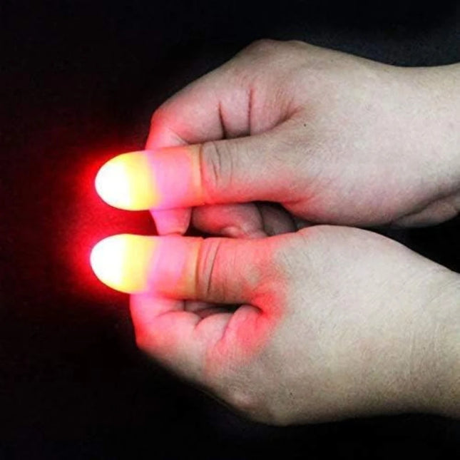 Red Light-Up Thumb Tips Finger Magic Tricks Fake Finger with LED Light Magia Accessories for Party Stage Illusions Gimmick Props