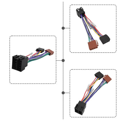 16 Pin Car Stereo Radio ISO Cable Adapter For VW ISO Female To ISO Male Plug Connector Wiring Harness Automobile Accessories