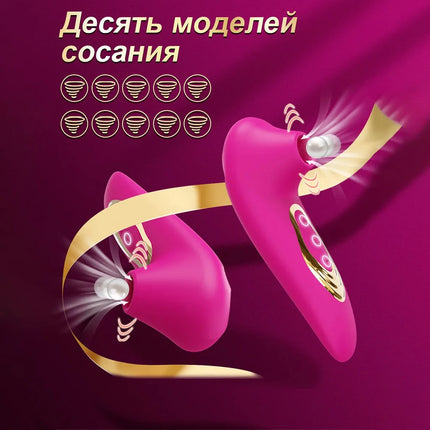 Female mini G-spot nipple sucking vibrator clitoris sucker pussy dildo stimulator adults masturbator sex toys for woman couples