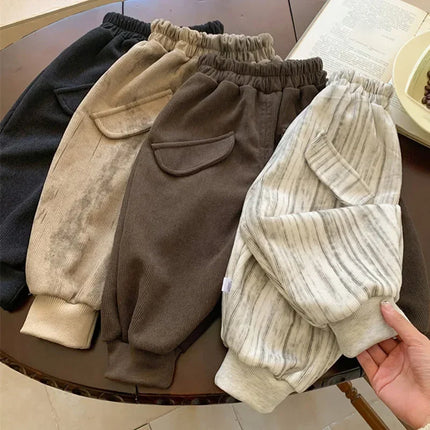 Children Pants Boys Girls Kids Autumn New Versatile Sweatpants Loose Thick Baby Sports Casual Trousers Fashion Toddler Clothing