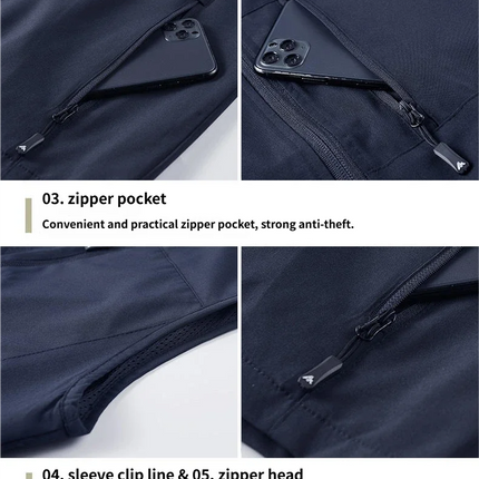Outdoor workwear jacket Men's breathable lightweight top  Spring and Autumn thin high-end solid color stand-up collar vest