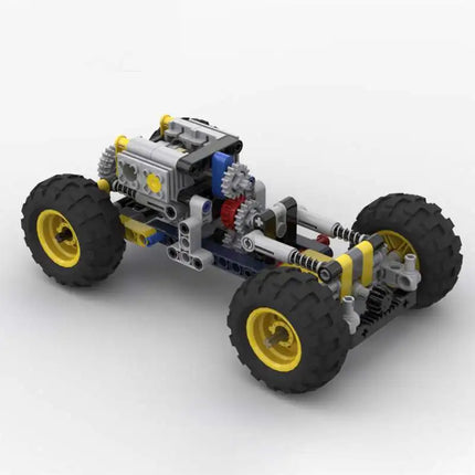 4WD RC Car Chassis Electric Set Building Block Motor Wheels RC Reciever Battery Box Functions Simulation Spray MOC Technical Toy