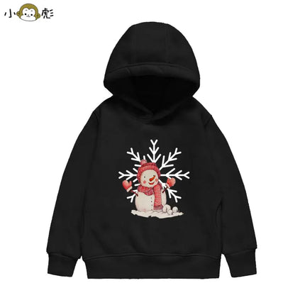 Christmas Reindeer Bear Santa Claus Children Hooded Sweatshirt Boy Girl Autumn Winter Daily Outdoor Casual Loose Warm Sportswear