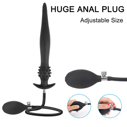 3-16cm Inflatable Anal Plug For Women Vaginal Dilator Butt Expander Men Anus Prostate Massager Dildo Female Masturbator Sex Toys