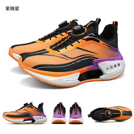 Family carbon plate running shoes for Boys Big Boys Student rotating button Technology TPU+ Popcorn high pop sneakers for girls