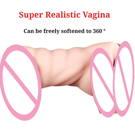 2 in1 Male Masturbator Realistic Vagina Anal for Men Pocket Pussy Soft Silicone Masturbation Cup 18+ Adult Sex Toys Erotic Games