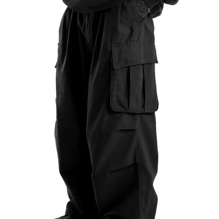 plus Size Men's Workwear Wide Leg Pants Loose Street Style Trendy Cargo Trousers