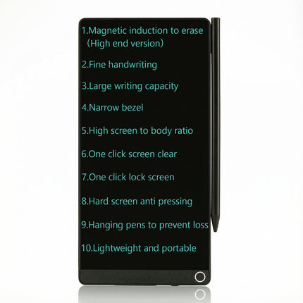 6.5 Inch LCD Writing Tablet with Leather Case Full Screen Reusable Digital Notepad Portable Use for Office Study Teaching