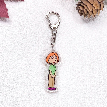 1/23Pcs Disney Family Guy Car Keychain Accessories Acrylic Cute Charms Pendant For Bag Funny Key Holder Backpack Decoration Gift