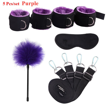 Sex Toys For Woman Men BDSM Bondage Set Under Mattress Erotic Restraint Handcuffs Ankle Cuffs Eye Mask Adults Games for Couples