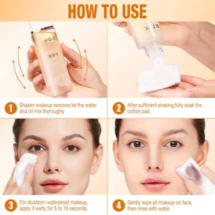 Dual Phase Makeup Remover With VC Essence For Sensitive Skin Instantly Dissolves Stubborn Makeup Without Irritation