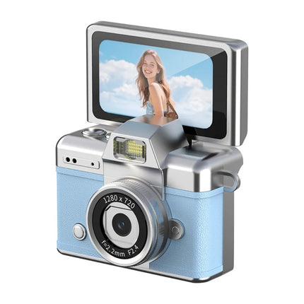 1.47 Inch Screen Thumb Keychain Camera 180° Flip Screen Neck Strap Design Retro CCD Mini Digital Camera Support Memory Card