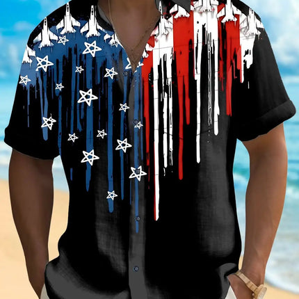 New Hawaii Spring/Summer Fashion Leisure Street Walk Tourist Beach Printed Full Open Short Sleeve Button Shirt, Quick Shipping