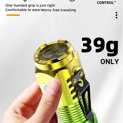 Mini 3LED Flashlight With Pen Clip，Tail Magnet, Portable Brightness,Rechargeable Waterproof Emergency Spotlight Outdoor Torch