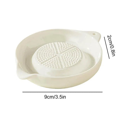 White Simple Style Ceramic Ginger Grater Tool Hand Grinder Garlic Masher Portable Porcelain Carrot Ginger Grinding Kitchen Tool
