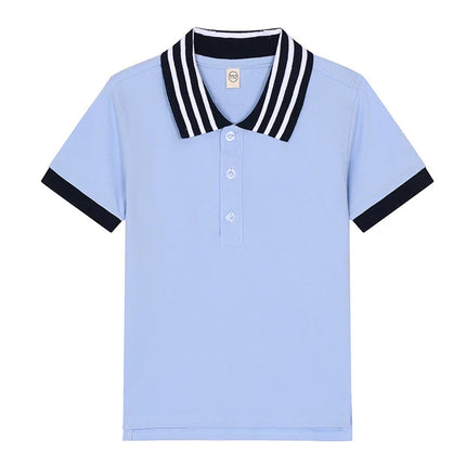 2025 White T-shirt, Children's Polo Shirt, Short Sleeve, All Cotton, Boys and Girls' Collar, White School Uniform, Eton Same Col