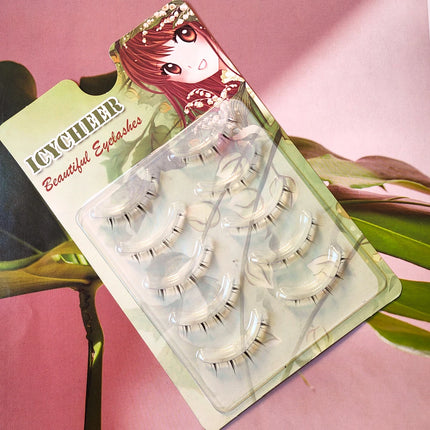 ICYCHEER 5 Pairs Lady Girl Handmade Natural Lower Under Bottom False Eyelashes Makeup Tools Short Eyelash Extension