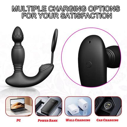 APP Control Vibrator for Men Male Thrusting Vibartor Prostate Massager Delayed Ejaculation Cork Ring Butt Plug Sex Toy for Adult