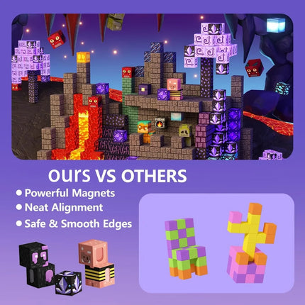 Magnetic Building Blocks Toy Mine World Magnet Castle Blossom Cave Cube Set Brick Cube Christmas Halloween Toys Boy Girl Gift