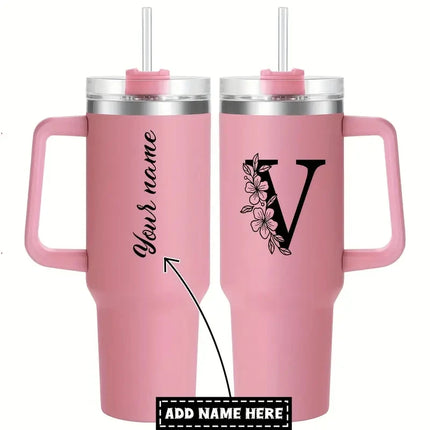 Personalized 40oz Tumbler with Name Custom Mother's Day Gifts Tumbler Metal Stainless Steel Vacuum Thermal Coffee Tea Mug