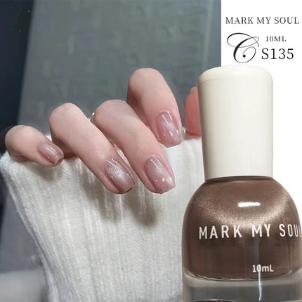 S135 10ml No  bake Cat Eye Nail Polish quick  drying long  lasting non  peelable oily with fragrance No need for a lamp bring