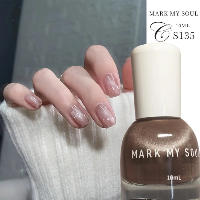 S135 10ml No  bake Cat Eye Nail Polish quick  drying long  lasting non  peelable oily with fragrance No need for a lamp bring