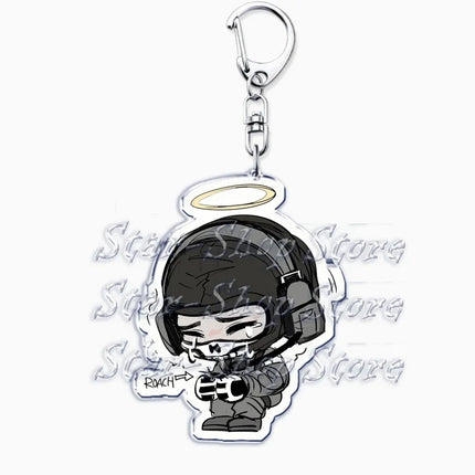 Hot Military Game Ghost Chibis Keychains for Accessories Cod Soldier Soap Simon Riley Keyring Jewelry Fans Friends Gaming Gifts