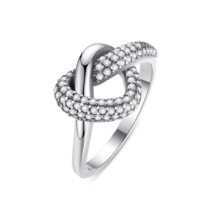 Original 925 Sterling Silver Ring Love Heart Wishbone Moon Sun Rings Crystal Rose Gold For Women Wedding Gift Luxury Jewelry