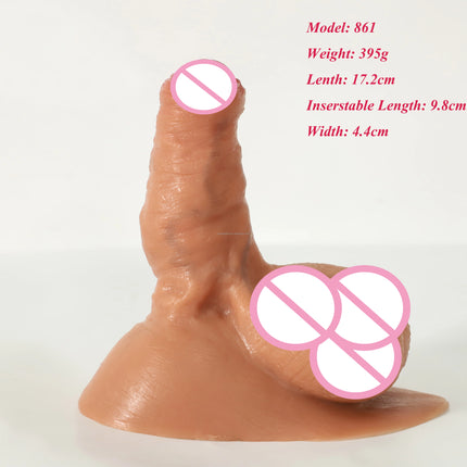 GF Ftm Packers Wholesale 2-in-1 Ultra Soft Silicone Hollow Penis Sleeve with Large Scrotum Prosthetic Stroker