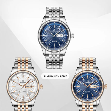 PAAZOMU Luxury Watch for Men Elegant Date Week Waterproof Luminous Men's Quartz Stainless Steel Sports Watch reloj