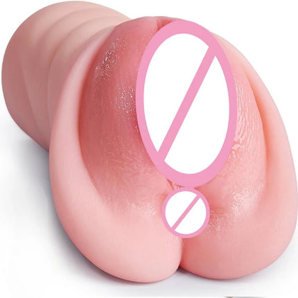 Super Realistic Men Masturbator Cup Deep Throat Real 2 IN 1 Artificial Vagina Blowjob Anal Clit Sex Toys for Men Adult Supplies