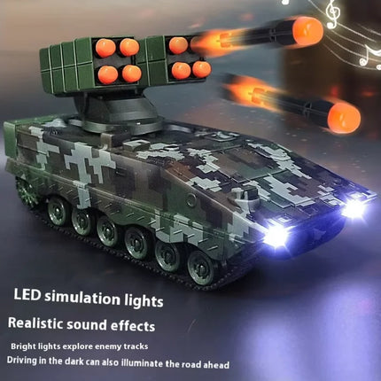 Children Simulation Military Missile Remote Control Vehicle Track Running Lifting Launch Platform Launching Missile Boy Toy Gift