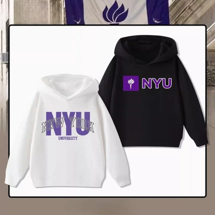 New York NYU Letters Children's Sweatshirt Boys and Girls Clothing Autumn and Winter Warm Student All-match Children's Hoodie