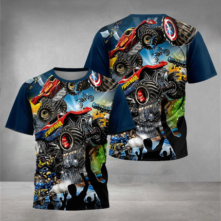 3D Print Cartoon Truck Monster Jam Baby Clothing 5 to 14 Years Male Outdoor Clothes for Children Boy Girl Child T-Shirt Top